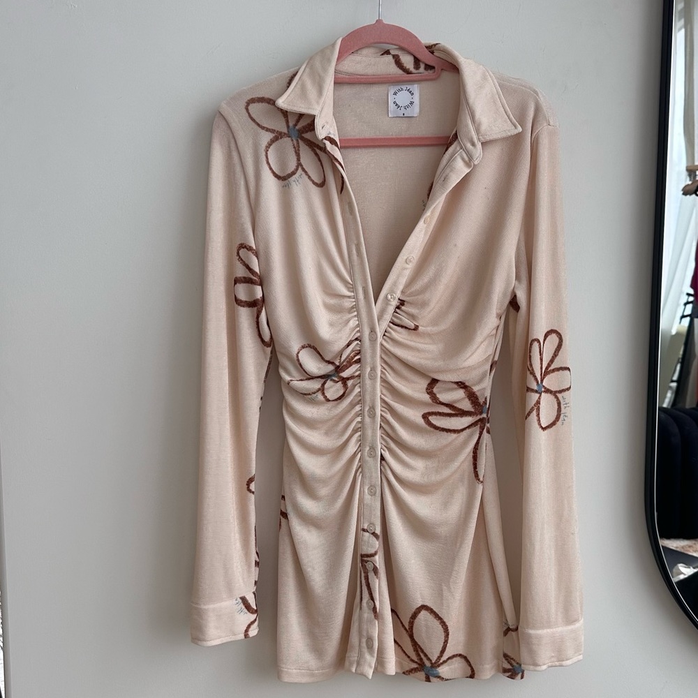 With jean mini dress size s